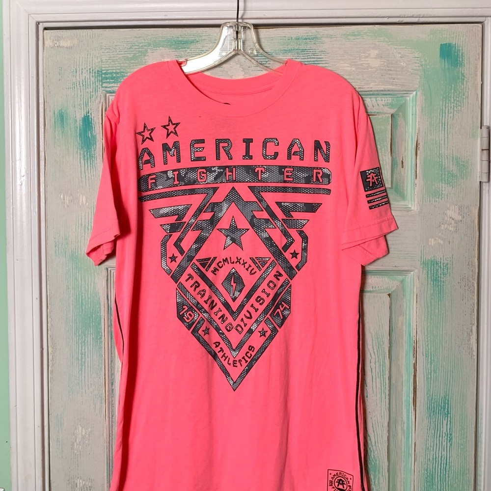 🌵Men’s American Fighter The Buckle Coral/Salmon Pink Shirt🌵 - Picture 2 of 7